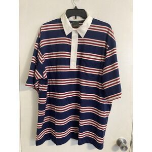 Chip Beck Men's Polo Shirt Blue XXL Golf Polo Stripe Vintage USA #612